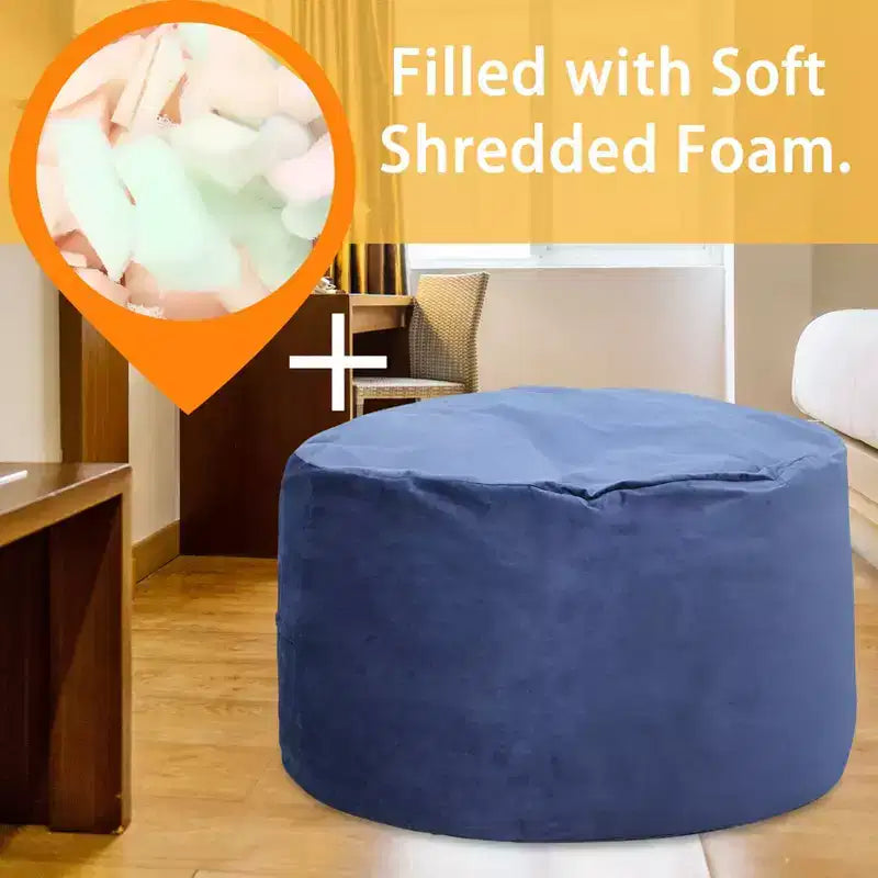 4 Foot Bean Bag Chair,Memory Foam Big Bean Bag for Adults, Big Sofa with Fluffy Removable Microfiber Cover 4'