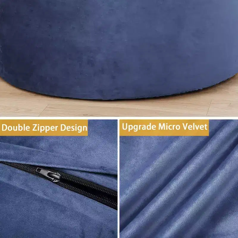 4 Foot Bean Bag Chair,Memory Foam Big Bean Bag for Adults, Big Sofa with Fluffy Removable Microfiber Cover 4'