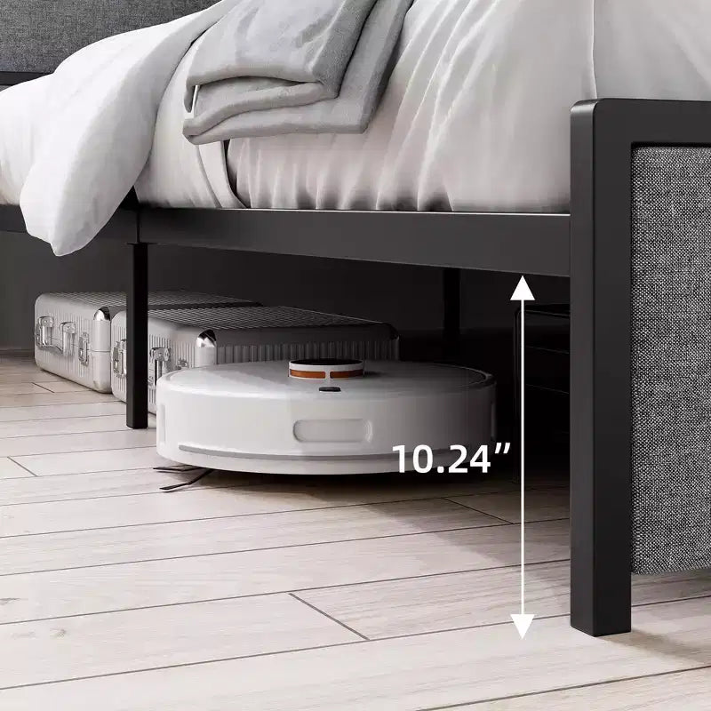 Bed Frame with Drawers, Platform Bed Frame with Storage & Charging Station Headboard, No Box Spring Needed, Easy Assembly, Noise Free, Gray