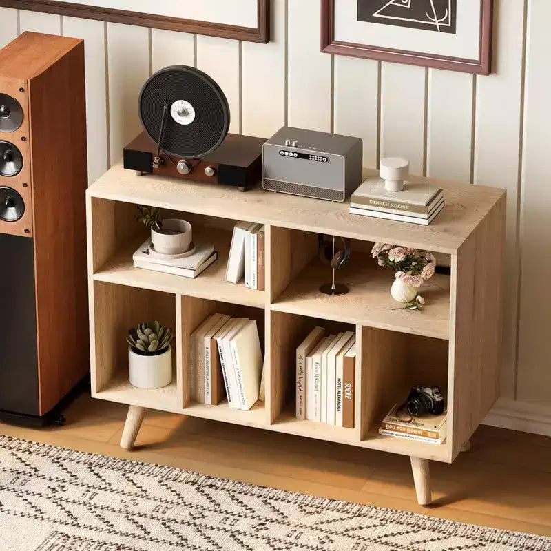 COZONY Record Player Stand with Vinyl Storage, 39.5 Decorative Bookshelf Turntable Stand Holds up to 350 Albums Living Room