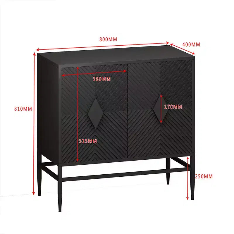 31.5 Inch Modern Storage Cabinet with 2 Doors & Metal Legs, 2-Tier Wooden Buffet Server for Dining Room Entryway