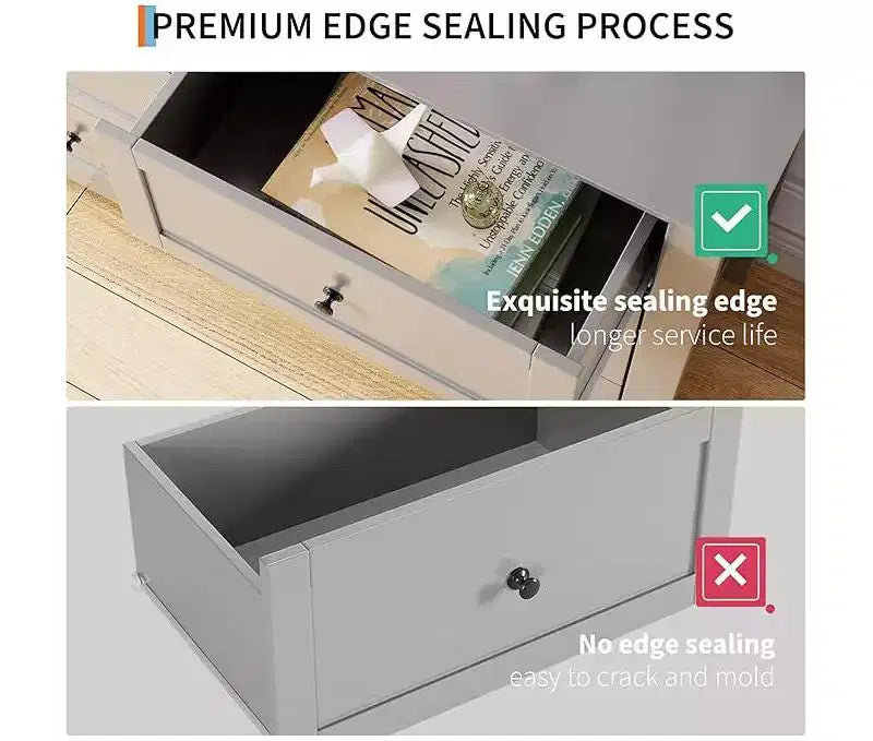 6 Drawer Dresser for Bedroom, 54 Wide Large Dresser with Deep Drawers & Metal Knobs, Modern Wooden Chests of Drawers for Entryway, Hallway