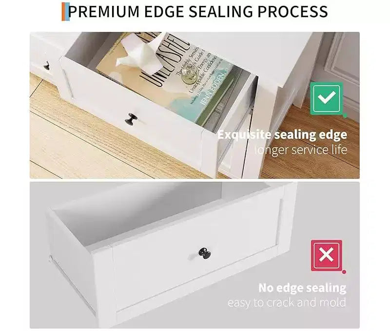 6 Drawer Dresser for Bedroom, 54 Wide Large Dresser with Deep Drawers & Metal Knobs, Modern Wooden Chests of Drawers for Entryway, Hallway