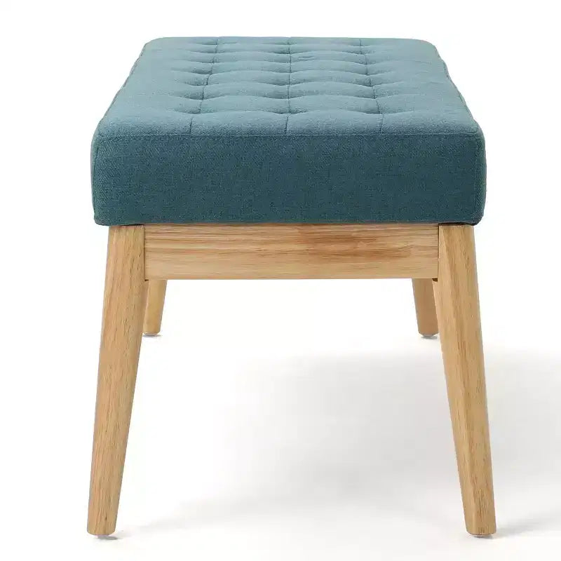 Okak Modern Entryway Bench with Wooden Frame, Foot Stools Ottoman with Cushion Seat, End of Bed Bench for Living Room, Bedroom