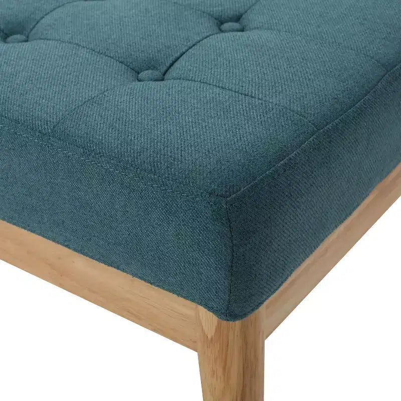 Okak Modern Entryway Bench with Wooden Frame, Foot Stools Ottoman with Cushion Seat, End of Bed Bench for Living Room, Bedroom