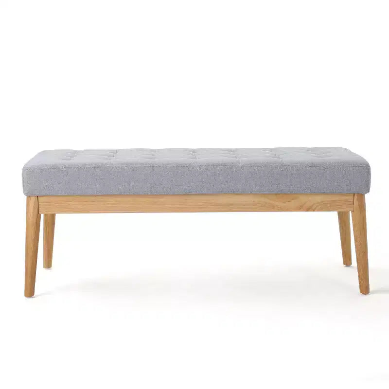 Okak Modern Entryway Bench with Wooden Frame, Foot Stools Ottoman with Cushion Seat, End of Bed Bench for Living Room, Bedroom