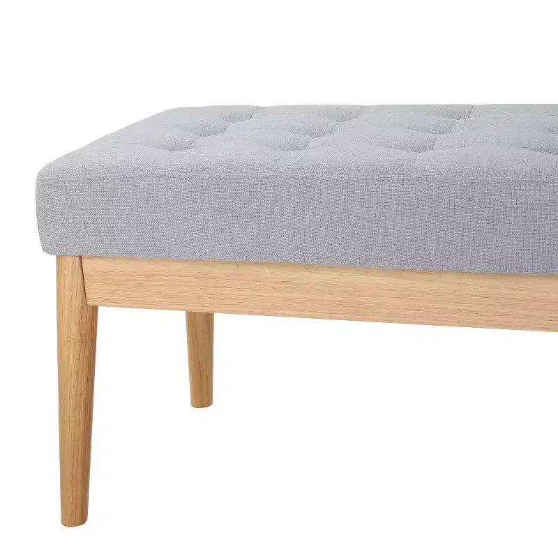 Okak Modern Entryway Bench with Wooden Frame, Foot Stools Ottoman with Cushion Seat, End of Bed Bench for Living Room, Bedroom