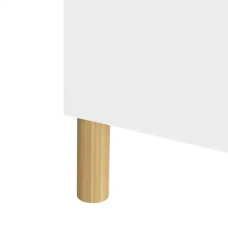 Bibliothèque 4 niveaux pour enfants 51, MDF blanc + pieds en pin, meuble de rangement avec dispositif anti-basculement (étagère de présentation pour chambre d'enfant/salle de jeux)