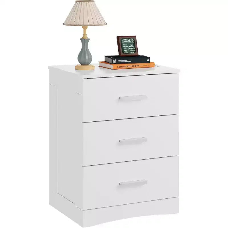 Table de chevet noire moderne avec 3 tiroirs Petite table de chevet en bois au design minimaliste