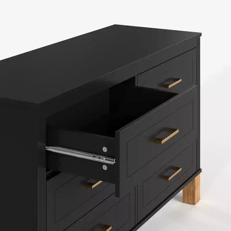 Commode à 6 tiroirs, meuble de rangement moderne du milieu du siècle