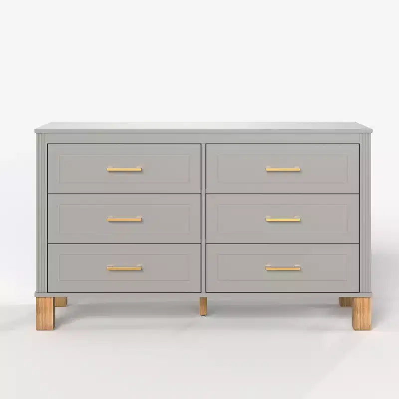 Commode à 6 tiroirs, meuble de rangement moderne du milieu du siècle