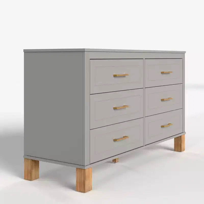 Commode à 6 tiroirs, meuble de rangement moderne du milieu du siècle