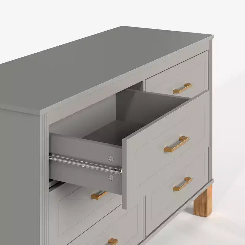 Commode à 6 tiroirs, meuble de rangement moderne du milieu du siècle
