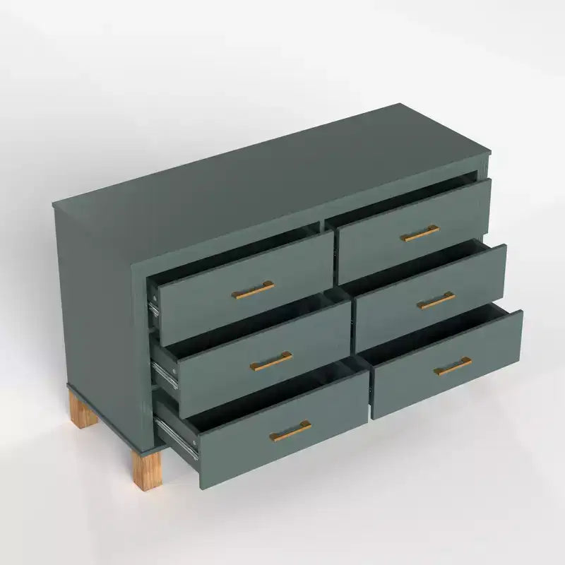 Commode à 6 tiroirs, meuble de rangement moderne du milieu du siècle