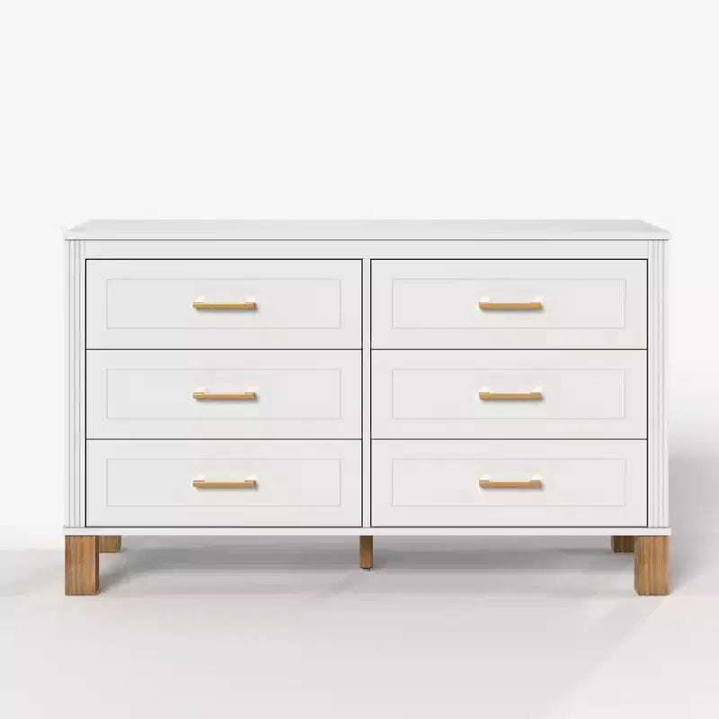 Commode à 6 tiroirs, meuble de rangement moderne du milieu du siècle
