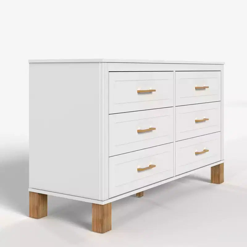 Commode à 6 tiroirs, meuble de rangement moderne du milieu du siècle