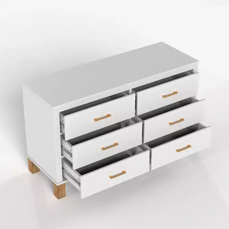 Commode à 6 tiroirs, meuble de rangement moderne du milieu du siècle