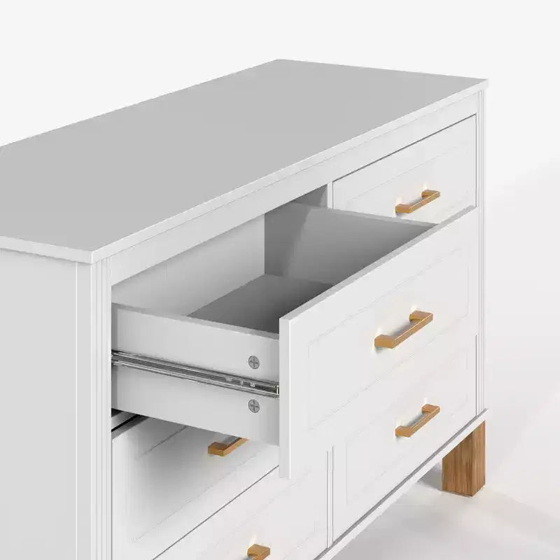 Commode à 6 tiroirs, meuble de rangement moderne du milieu du siècle