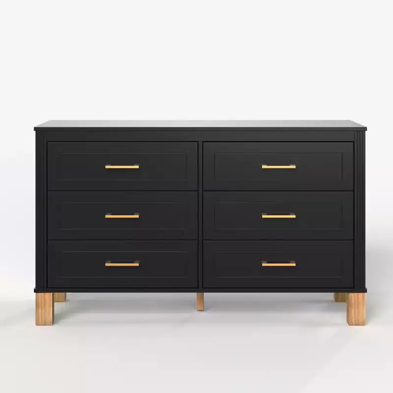 Commode à 6 tiroirs, meuble de rangement moderne du milieu du siècle