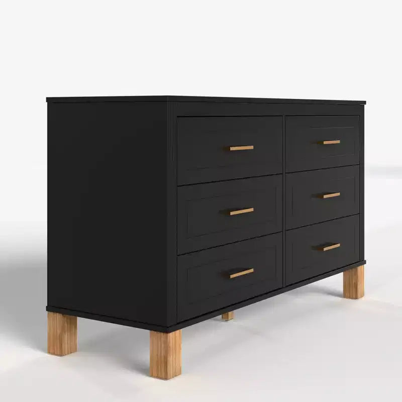 Commode à 6 tiroirs, meuble de rangement moderne du milieu du siècle