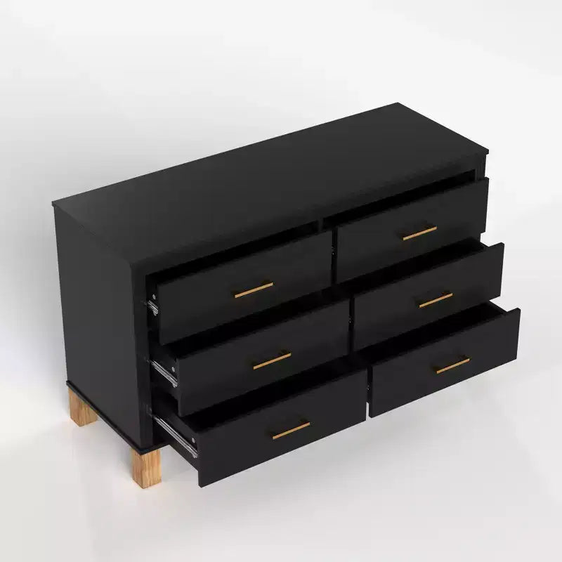 Commode à 6 tiroirs, meuble de rangement moderne du milieu du siècle