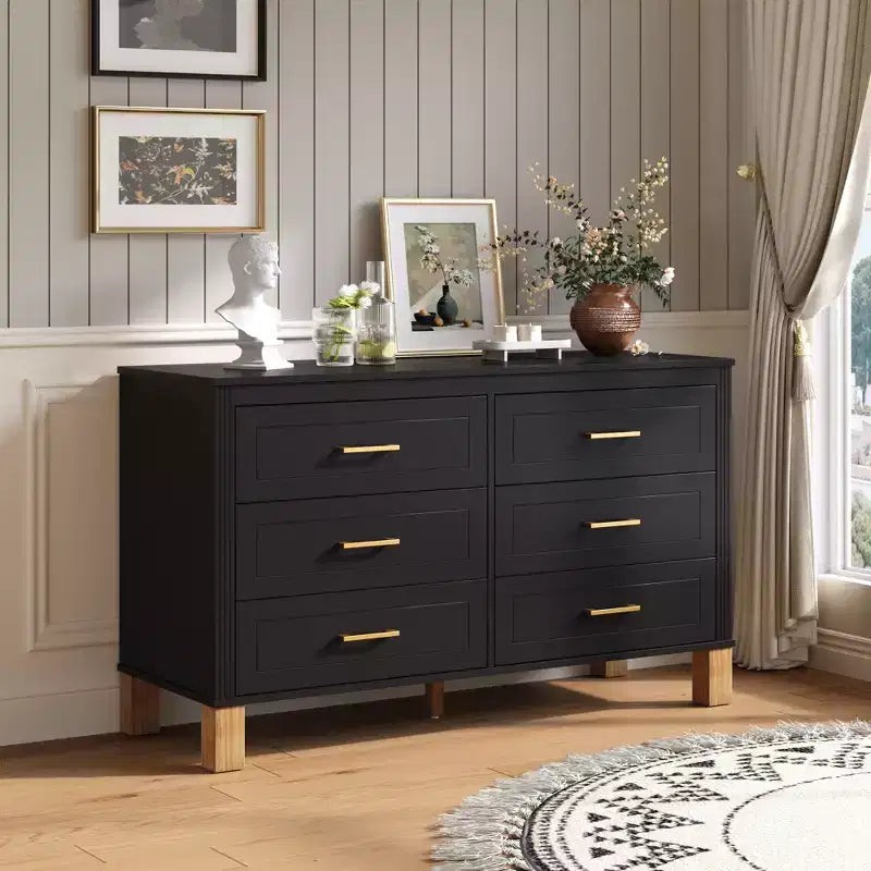 6-Drawer Dresser Mid-Century Modern Storage Cabinet for Living Room and Bedroom - ModernLuxe