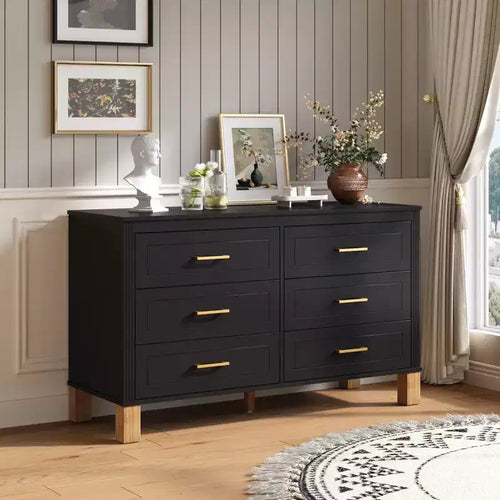 6-Drawer Dresser Mid-Century Modern Storage Cabinet for Living Room and Bedroom - ModernLuxe