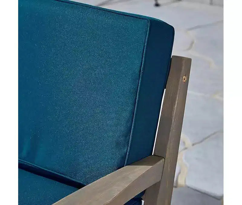 Fauteuil de jardin en bois d'acacia, cadre à lattes avec coussins résistants à l'eau