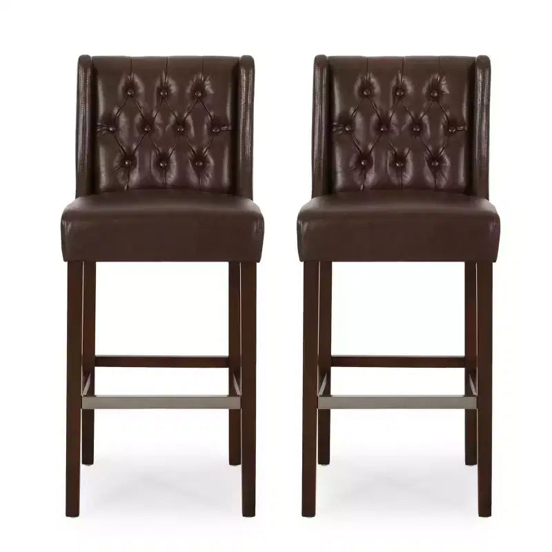 Lot de 2 tabourets de bar modernes de 76 cm avec dossier, tabourets de bar rembourrés avec repose-pieds en métal pour îlot de cuisine ou bar à domicile