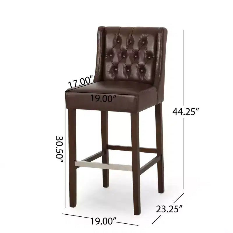 Lot de 2 tabourets de bar modernes de 76 cm avec dossier, tabourets de bar rembourrés avec repose-pieds en métal pour îlot de cuisine ou bar à domicile