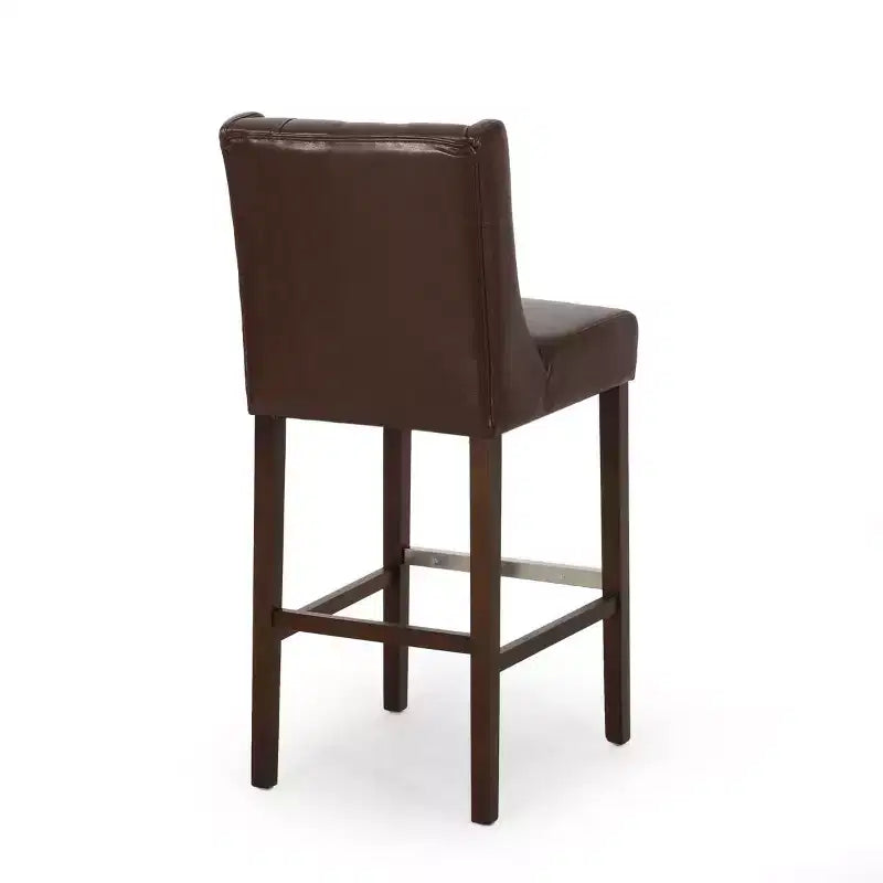 Lot de 2 tabourets de bar modernes de 76 cm avec dossier, tabourets de bar rembourrés avec repose-pieds en métal pour îlot de cuisine ou bar à domicile