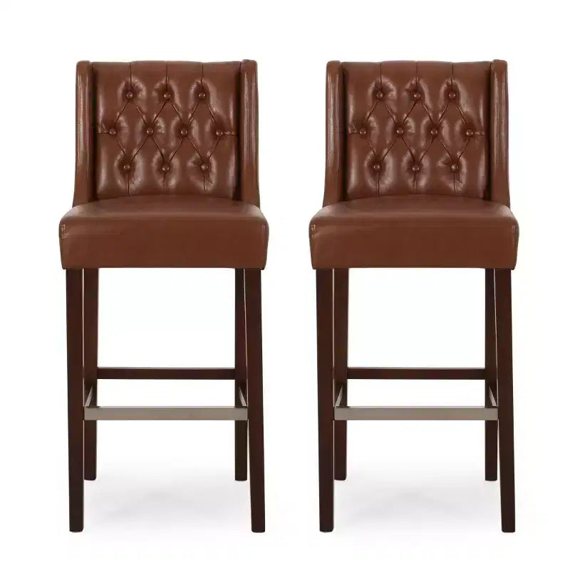 Lot de 2 tabourets de bar modernes de 76 cm avec dossier, tabourets de bar rembourrés avec repose-pieds en métal pour îlot de cuisine ou bar à domicile