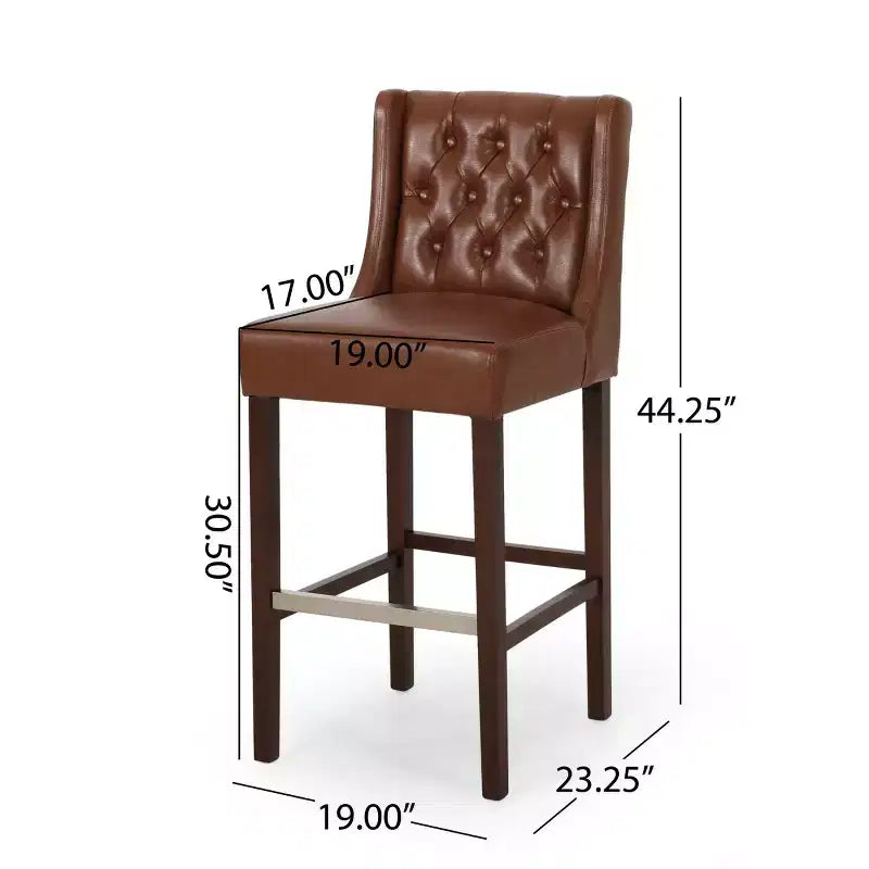 Lot de 2 tabourets de bar modernes de 76 cm avec dossier, tabourets de bar rembourrés avec repose-pieds en métal pour îlot de cuisine ou bar à domicile