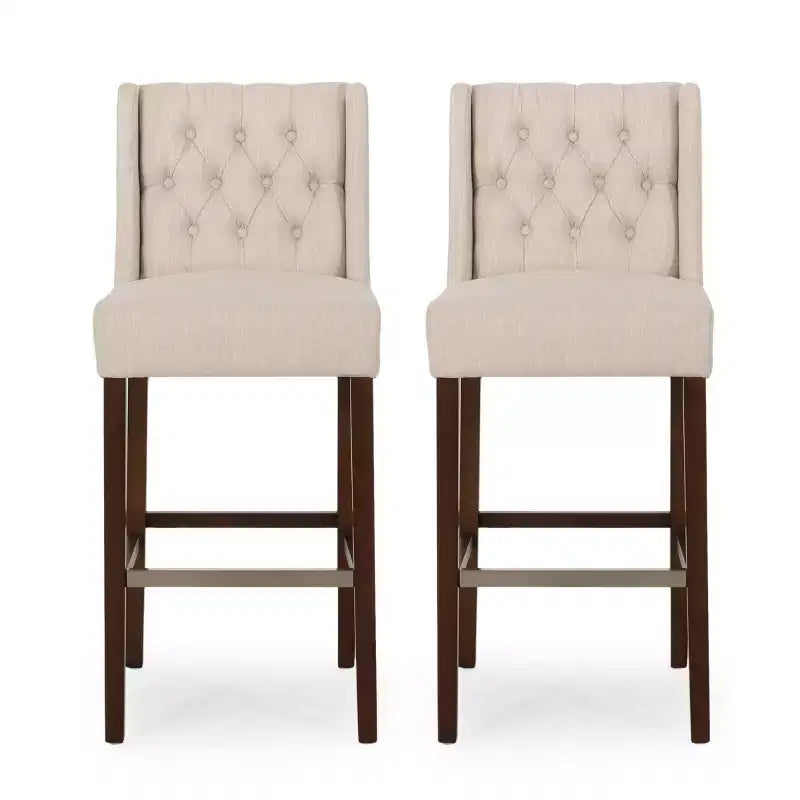 Lot de 2 tabourets de bar modernes de 76 cm avec dossier, tabourets de bar rembourrés avec repose-pieds en métal pour îlot de cuisine ou bar à domicile