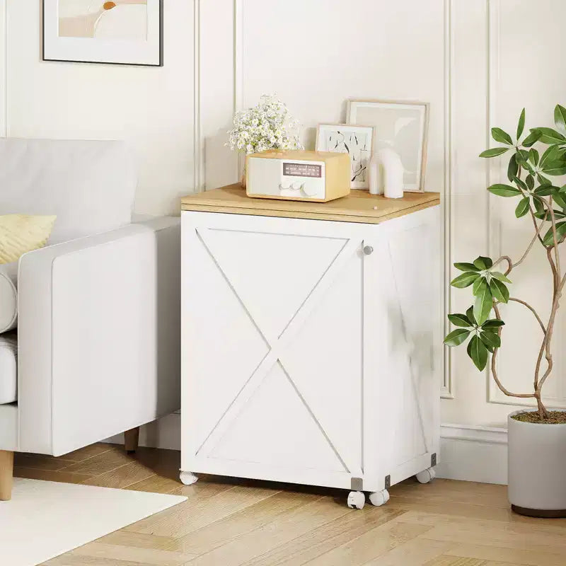 Table de couture pliante avec étagère de rangement au design compact, 2 plateaux et 18 chevilles