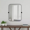 Miroir d'appoint inclinable encadré en métal noir 31