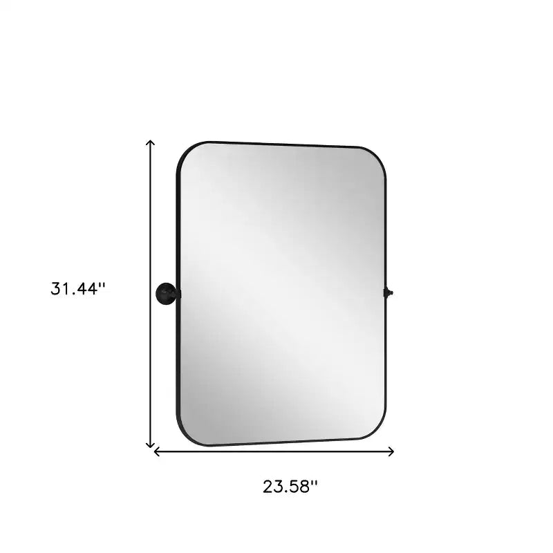 Miroir d'appoint inclinable encadré en métal noir 31