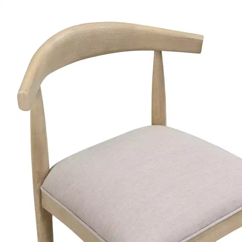 Tabourets de bar rembourrés en bois d'hévéa de style Mid-Century (Lot de 2)