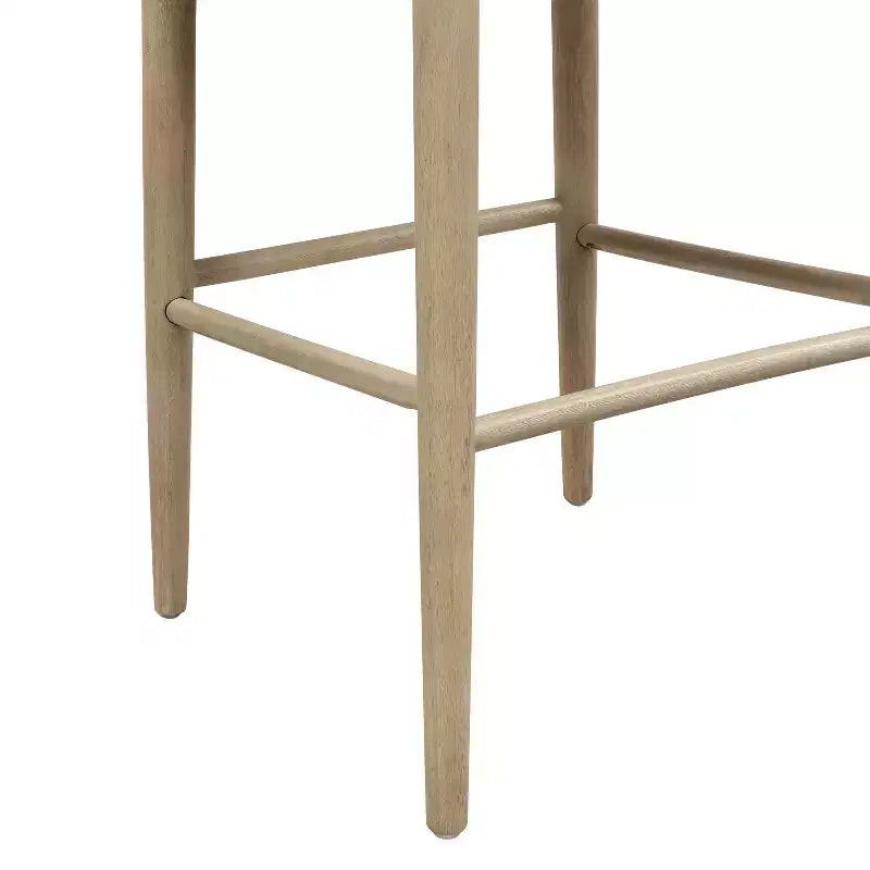 Tabourets de bar rembourrés en bois d'hévéa de style Mid-Century (Lot de 2)
