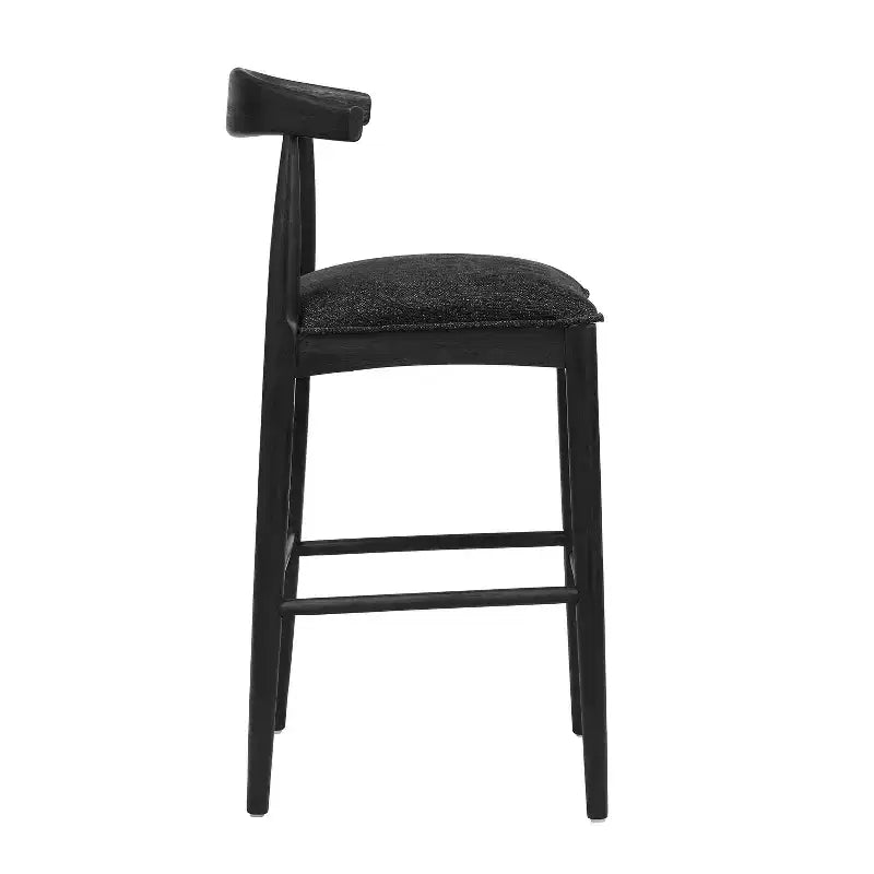 Tabourets de bar rembourrés en bois d'hévéa de style Mid-Century (Lot de 2)