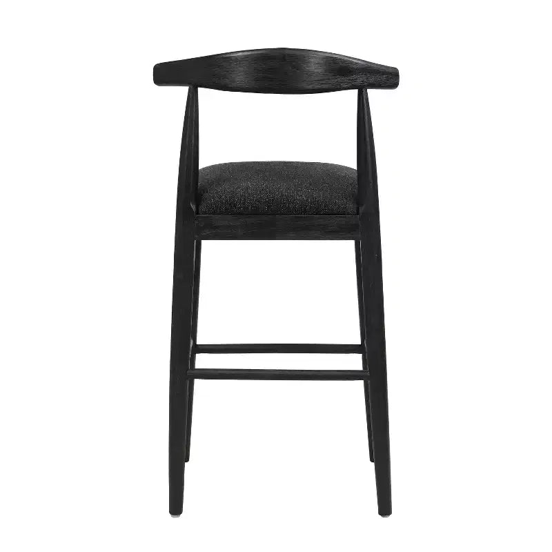 Tabourets de bar rembourrés en bois d'hévéa de style Mid-Century (Lot de 2)