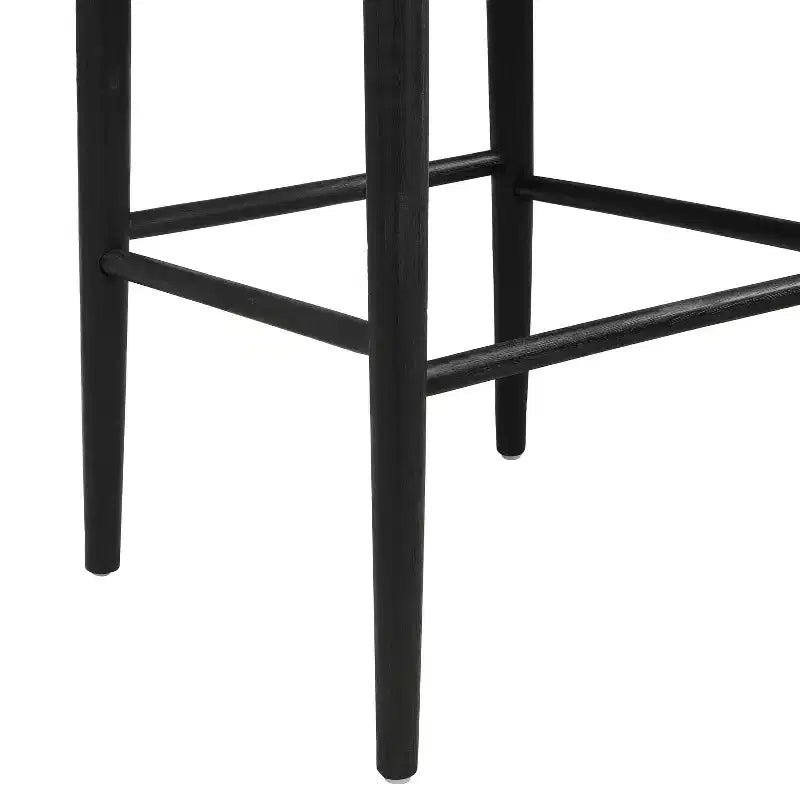 Tabourets de bar rembourrés en bois d'hévéa de style Mid-Century (Lot de 2)