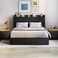 Frame with Lift Up Storage, Upholstered Velvet Bed with Storage Headboard, Metal Platform Bed, No Box Spring Needed