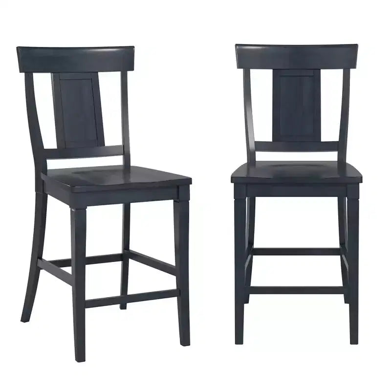 Tabourets de bar à dossier lambrissé - Lot de 2