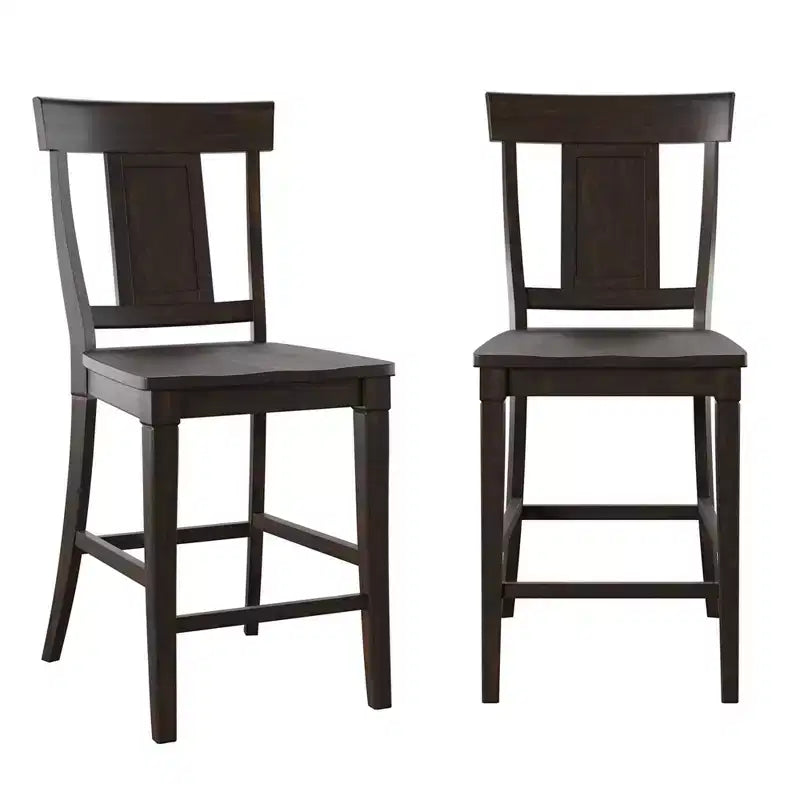 Tabourets de bar à dossier lambrissé - Lot de 2