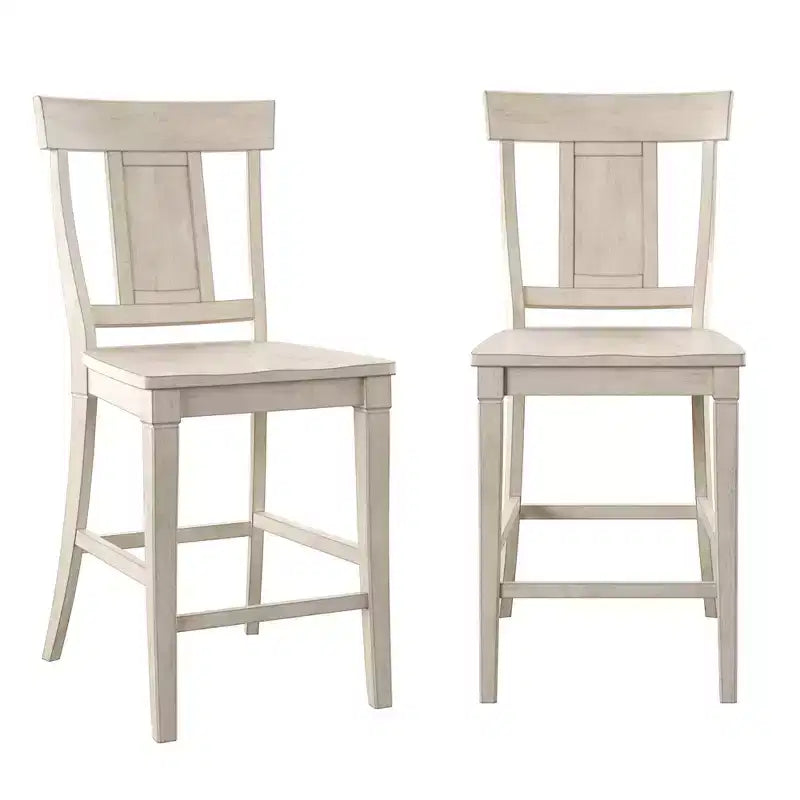 Tabourets de bar à dossier lambrissé - Lot de 2