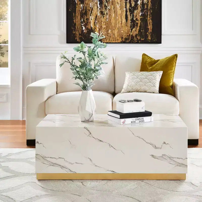 Table basse imitation marbre