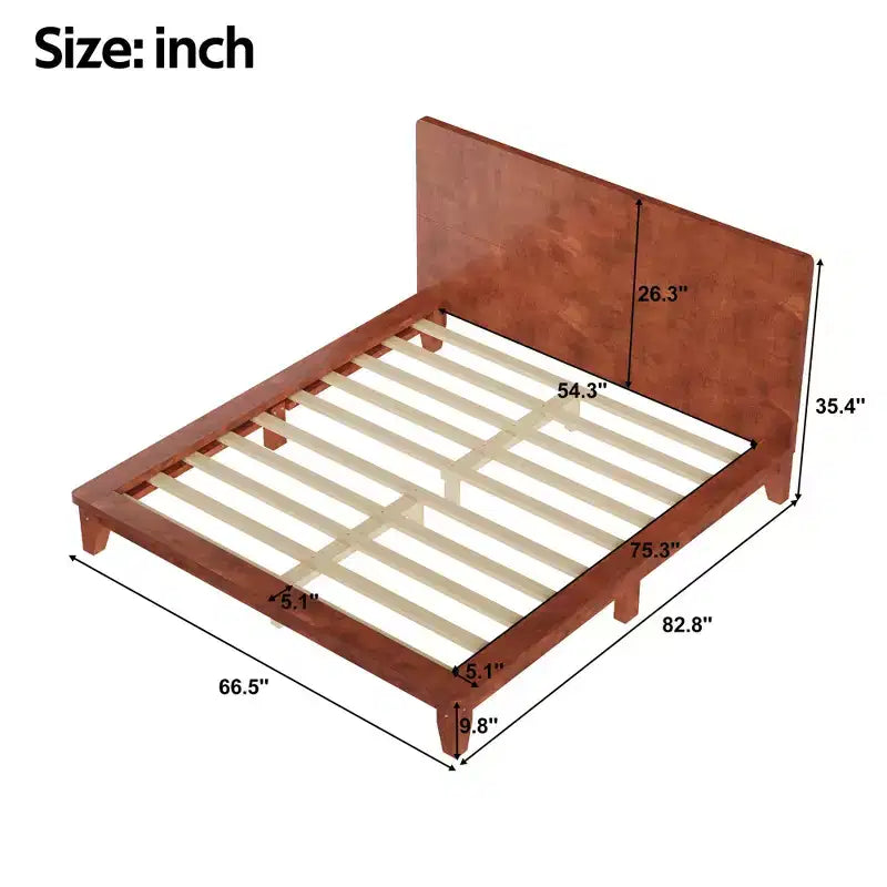 Luxystar Modern Full Size Platform Bed Frame with Headboard