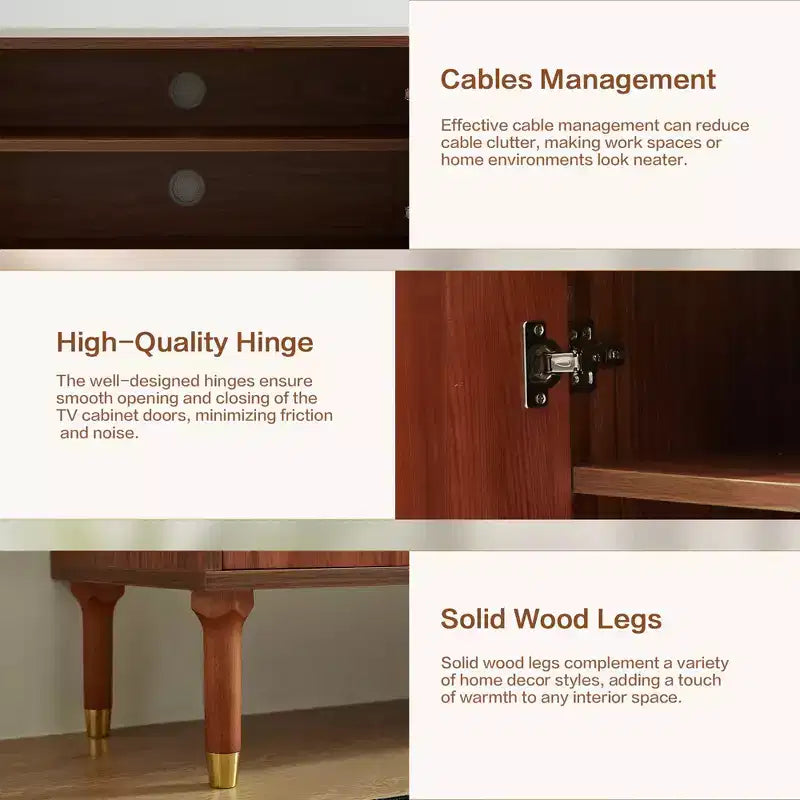 JVNOXK 66.9Medieval-style TV console with carved cabinet doors Modern TV entertainment center Living room entertainment center for TVs under 80 inches