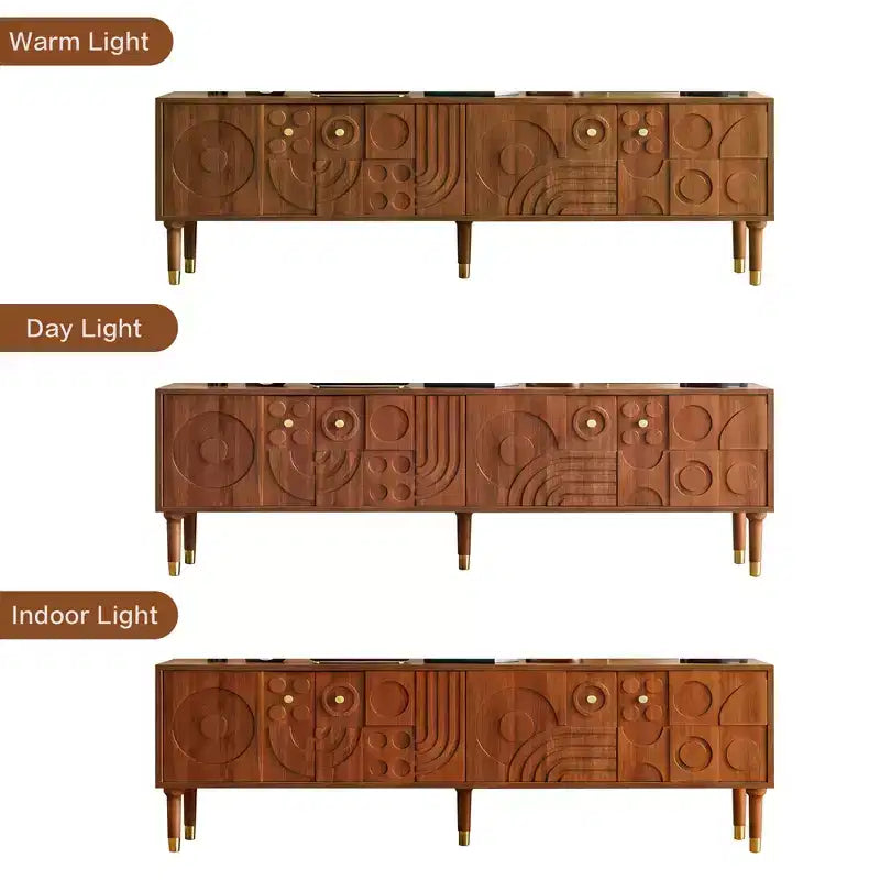 JVNOXK 66.9Medieval-style TV console with carved cabinet doors Modern TV entertainment center Living room entertainment center for TVs under 80 inches
